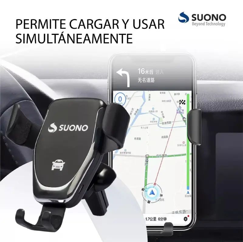Soporte Cargador Celular Para Auto Suono - imagen 2