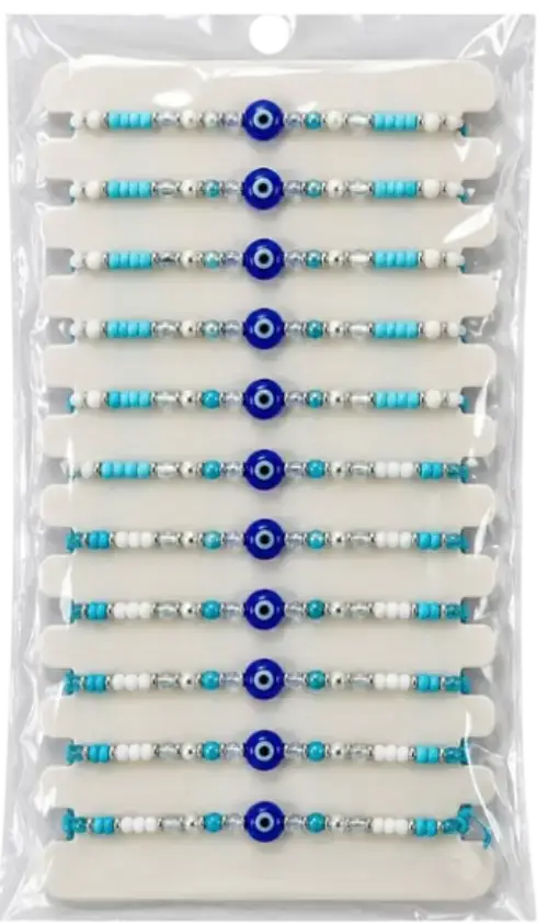 KIT/SET PULSERAS DISEÑO OJO TURCO AZUL --- 12 UNIDADES - imagen 1