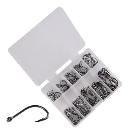 Set Anzuelos 10 Tamaños Variados Pesca 60u