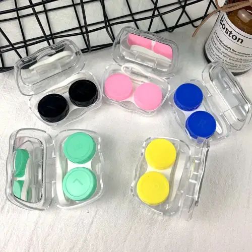 ESTUCHE PARA LENTES DE CONTACTO TRANSPARENTE O CON DISEÑO INFANTIL CON ESPEJO - imagen 2