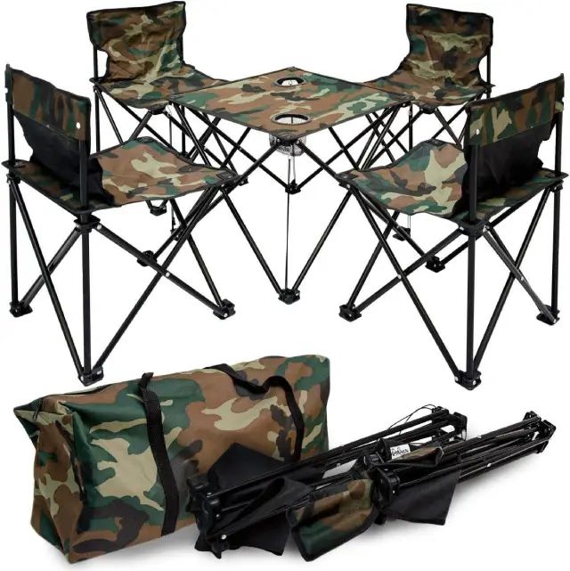 Set De Mesa Con 4 Sillas Plegables Para Exterior Marca Amanka
