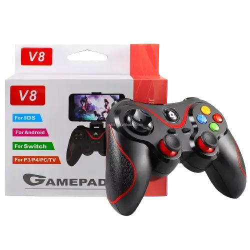 Joystick V8 Bluetooth con soporte para celular Android iOS PC SmartTV - imagen principal