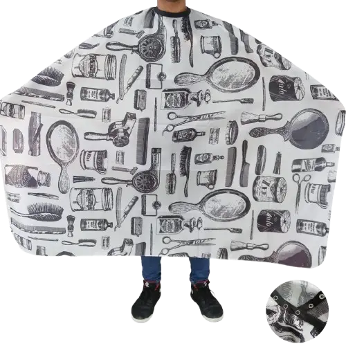 CAPA BLANCA DE PELUQUERIA CON DISEÑO