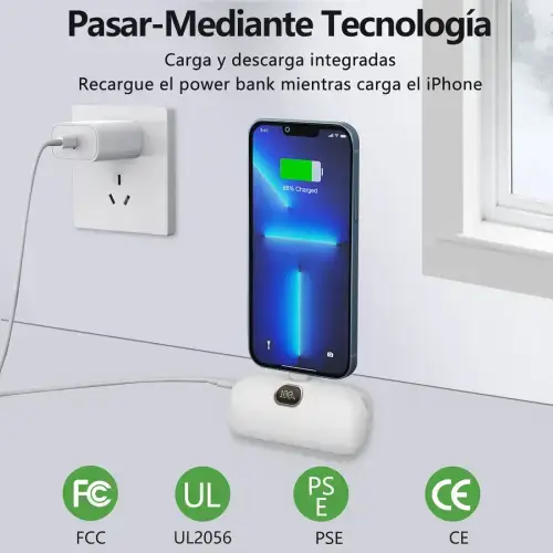 MINI POWER BANK LIGHTNING 2.0A 6500mAH - imagen 3