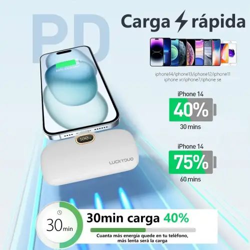MINI POWER BANK LIGHTNING 2.0A 6500mAH - imagen 4