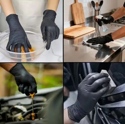 GUANTES DE NITRILO NEGROS CALIDAD PREMIUM --- 10 CAJAS DE 100 UNIDADES - imagen 2