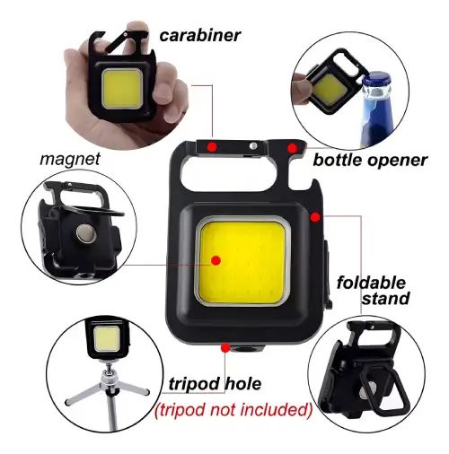 MINI LINTERNA DE CAMPING RECARGABLE USB c/DESTAPADOR Y GANCHO PARA COLGAR - imagen 5