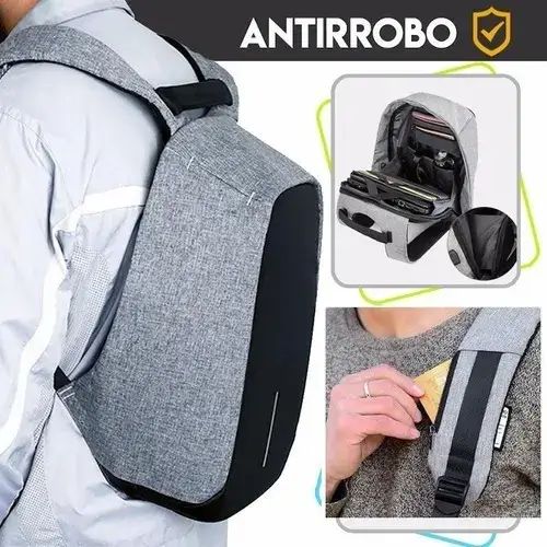 MOCHILA ANTI ROBO IMPERMEABLE MÚLTIPLES COMPARTIMENTOS 40x29cm - imagen 3