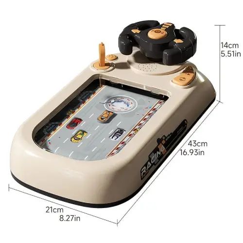 JUEGO DE CARRERAS INTERACTIVO PARA NIÑOS VOLANTE CON MOVIMIENTO Y SONIDOS 43x21x14cm - imagen 2