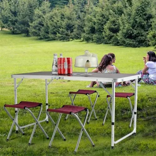 Mesa Plegable Tipo Valija 160x60x70cm Altura Regulable 3 Niveles - imagen 2