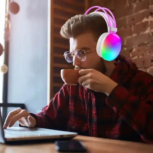 AURICULARES BLUETOOTH LED RGB 300mAh - imagen 3