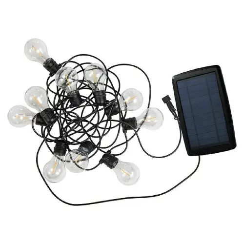 Guirnalda LED Recargable con Panel Solar 10 bombitas