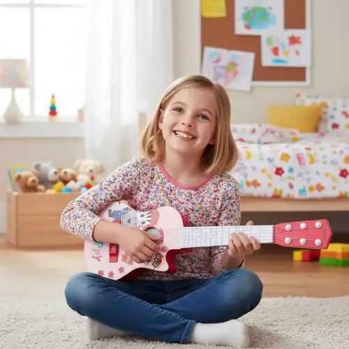 GUITARRA INFANTIL CON LUCES Y SONIDO 53x18x5cm - imagen 3