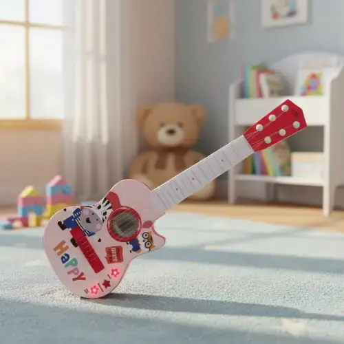 GUITARRA INFANTIL CON LUCES Y SONIDO 53x18x5cm - imagen 2