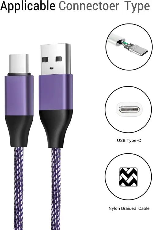 CABLE REFORZADO DE CARGA Y DATOS TREQA TIPO C A TIPO C ALUMINIO+TEJIDO NYLON 1M - imagen 4