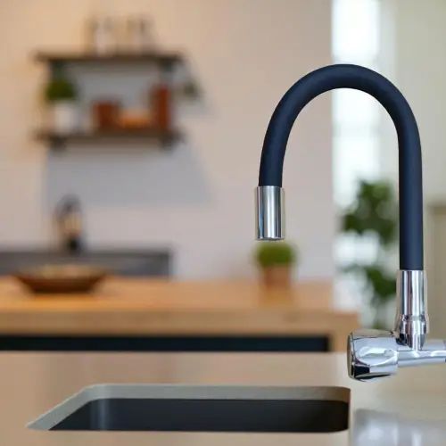 Grifo Unitario Pared Flexible Liso Negro - imagen 2