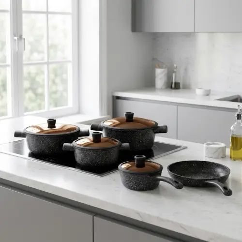 Juego/Batería de Cocina Y Sartén 5 Piezas Con Tapas - imagen 2