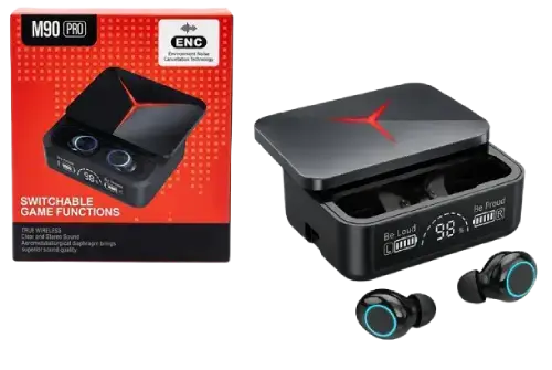 AURICULARES BLUETOOTH M90 V5.2 ENC MODO GAMING BAJA LATENCIA - imagen 1