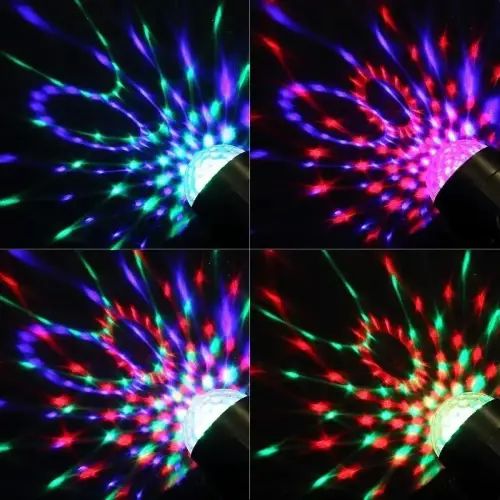 Luz Disco Media Bola RGB Giratoria Con Base - imagen 2