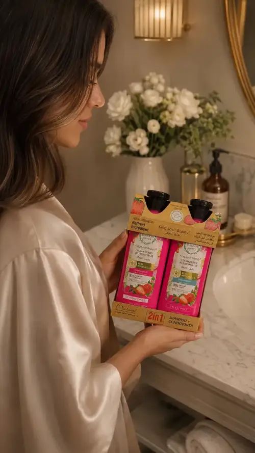 PACK SHAMPOO+ACONDICIONADOR KING LOVE FRUTILLA 400ML - imagen 2