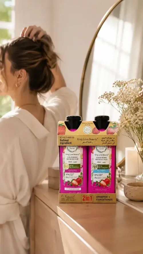PACK SHAMPOO+ACONDICIONADOR KING LOVE FRUTILLA 400ML - imagen 3