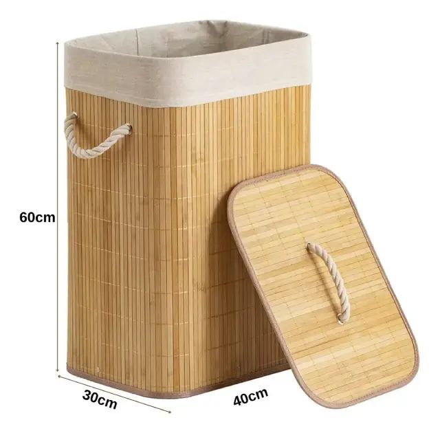 Cesta De Baño Plegable De Bambú - imagen 3