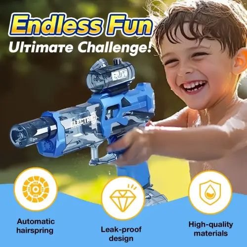 PISTOLA DE AGUA RECARGABLE LUZ LED ABS 27x28cm - imagen 3