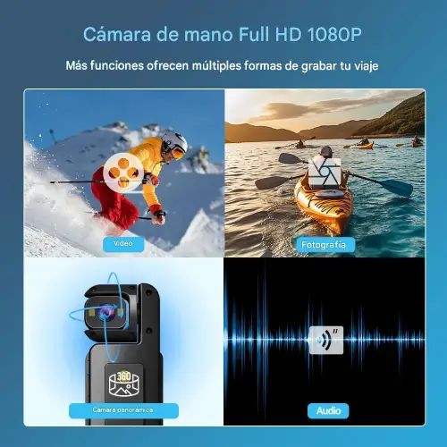 CÁMARA DIGITAL DEPORTIVA RECARGABLE 1.53” 330° 1080p 11x3.7cm - imagen 4