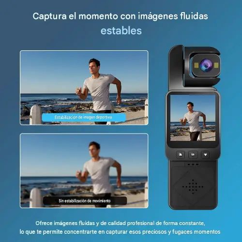 CÁMARA DIGITAL DEPORTIVA RECARGABLE 1.53” 330° 1080p 11x3.7cm - imagen 3