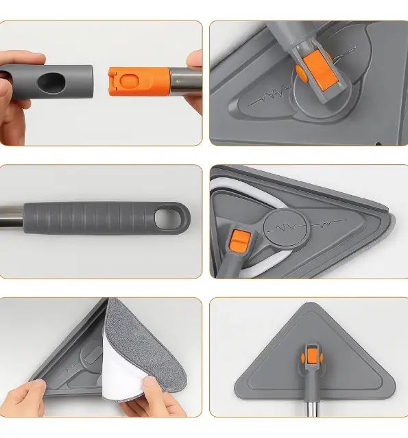 Mopa Secador Limpia Vidrios Con Cabezal Giratorio Y Extensor - imagen 3
