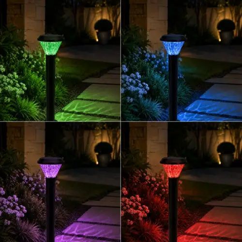 Poste LED exterior con panel solar y control remoto - imagen 2