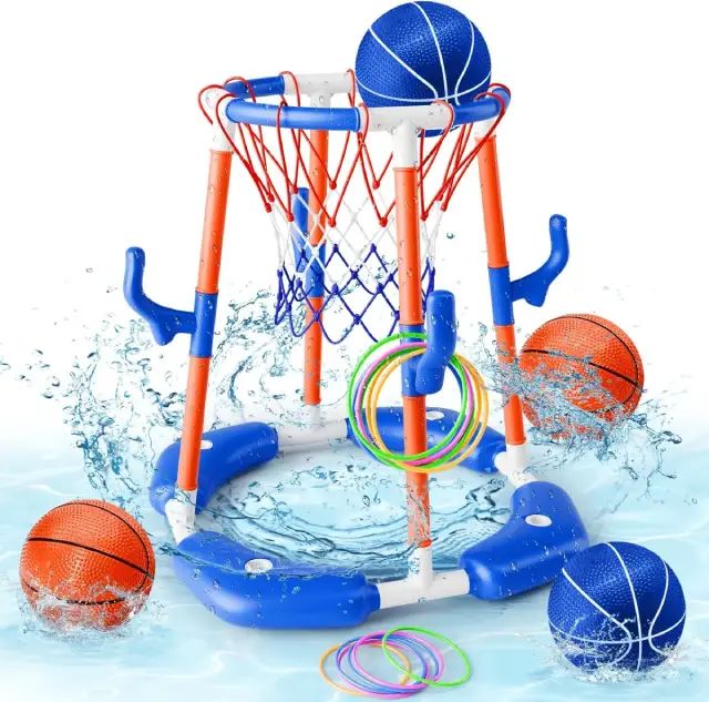 Set de Baloncesto y Juegos Múltiples Flotante para Piscina