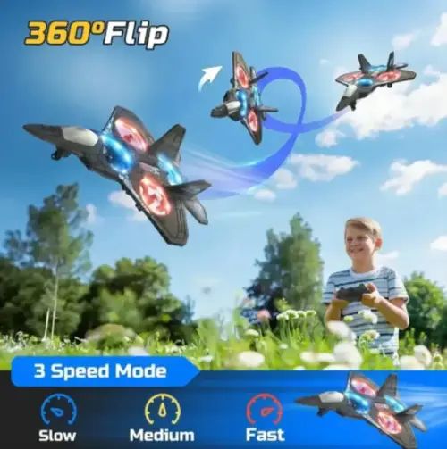 DRONE JET A CONTROL REMOTO LUCES LED 10M 360° 18.3x6x25.3cm - imagen 4