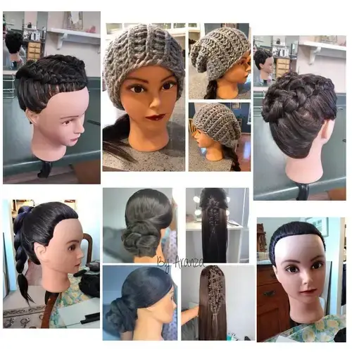 CABEZA MANIQUÍ DE PRÁCTICA PELO SINTÉTICO - imagen 3