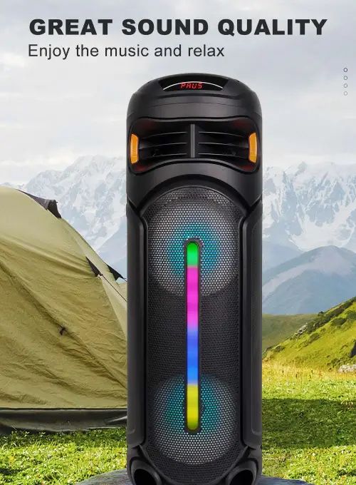 Parlante Bluetooth Micrófono Control Remoto 2x8" 40W 80cm - imagen 3