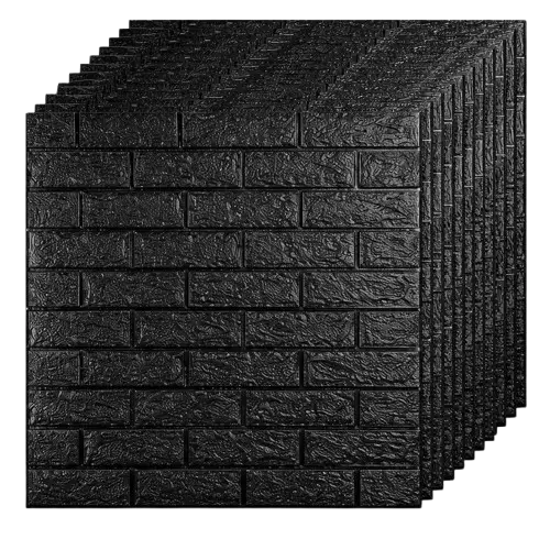 Placa adhesiva 3D para pared negra 70x77cm --- CAJA DE 150 UNIDADES