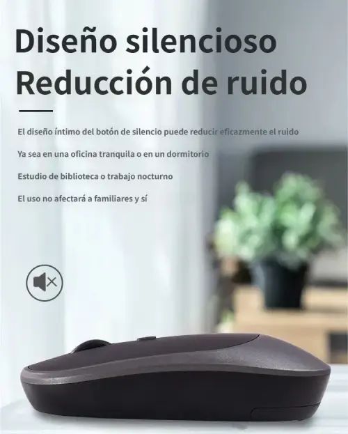 MOUSE INALÁMBRICO RECARGABLE SILENCIOSO 3 BOTONES - imagen 2