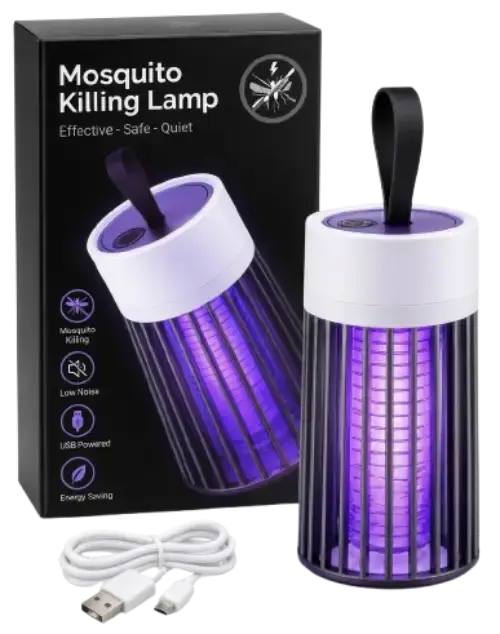 LÁMPARA MATA MOSQUITOS c/CARGA USB - imagen 1