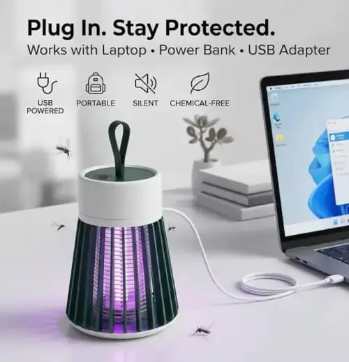 LÁMPARA MATA MOSQUITOS c/CARGA USB - imagen 4