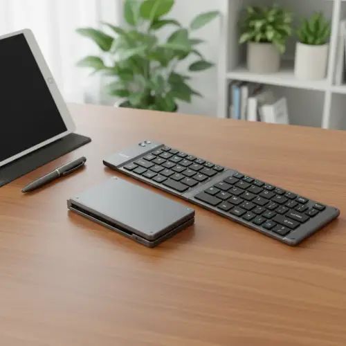 TECLADO PLEGABLE ESPAÑOL INALÁMBRICO RECARGABLE VARIOS COLORES ABS+ACERO INOXIDABLE - imagen 2