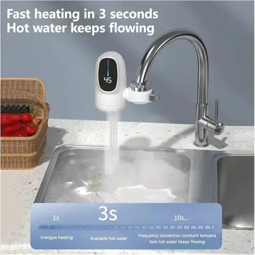 Calentador Agua Eléctrico Canilla Grifo Lavamanos Regulable - imagen 3