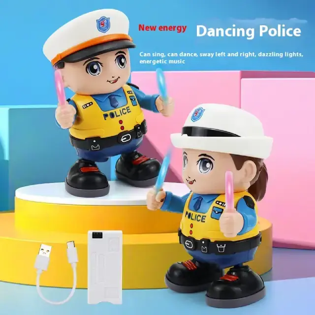 Policía Bailarín Recargable Para Niños - imagen 2