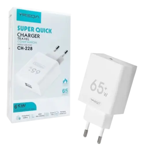 FICHA CARGA RÁPIDA USB TREQA CH-228 65W