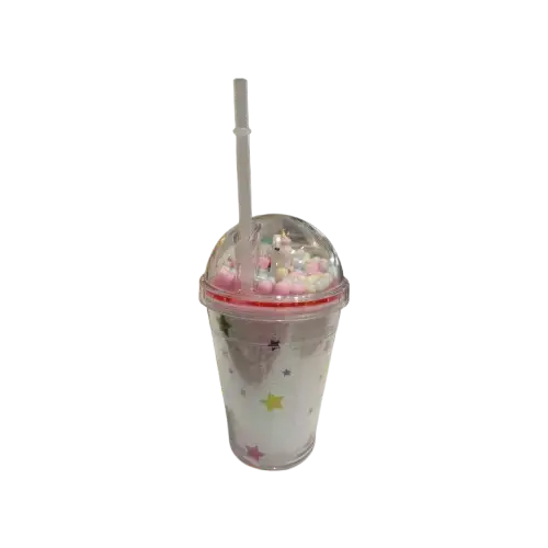 Vaso de acrílico con tapa rosca y sorbito Burbujas - imagen principal
