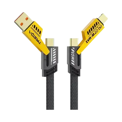 CABLE REFORZADO DE CARGA RÁPIDA Y DATOS USB 4 EN 1 TREQA 1.2M - imagen 1