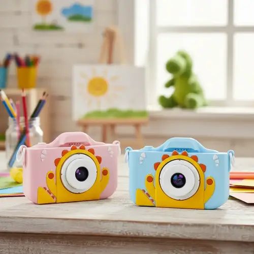 MINI CÁMARA DIGITAL PARA NIÑOS 2.0" Micro SD 4GB-32GB VGA/30fps/1080p/JPEG 1000mAh Silicona + ABS 8.6x5.3cm - imagen 2