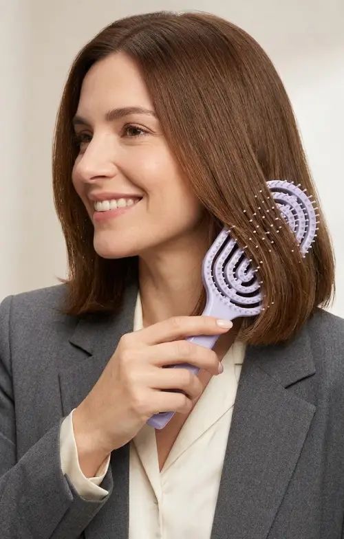 CEPILLO DE PELO DESENREDANTE c/DISEÑO VENTILADO MASAJEADOR VIOLETA - imagen 3