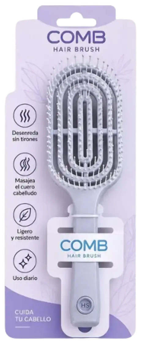 CEPILLO DE PELO DESENREDANTE c/DISEÑO VENTILADO MASAJEADOR VIOLETA - imagen 1