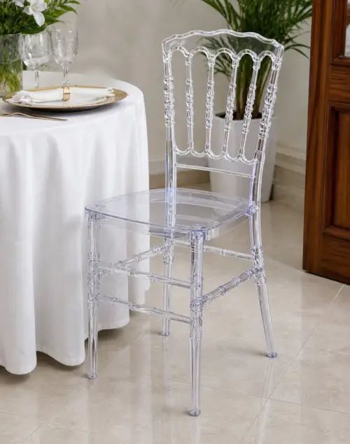 Silla cuadrada transparente acrílica 39x39x89cm - imagen 4