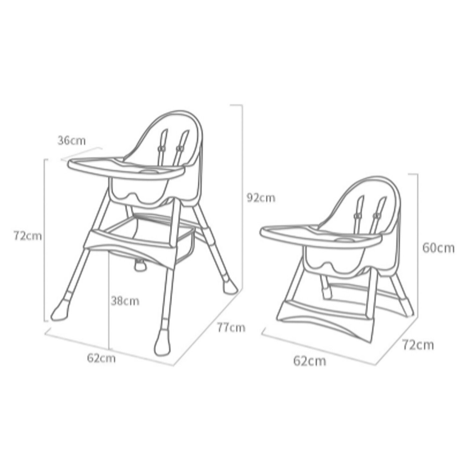 Silla De Comer Para Bebé Multiuso 2en1 Sillita Niños - imagen 2